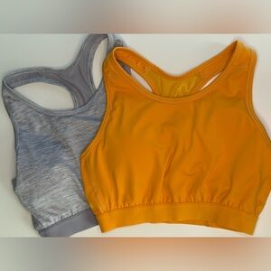 Papaya Active Sports Bra Bundle | Small | Mustard Yellow & Gray